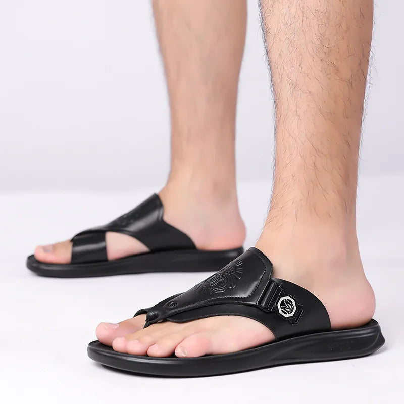 Tongs Homme Été – Antidérapantes, Légères, Style Rétro | Blanc, Noir ou Marron Foncé