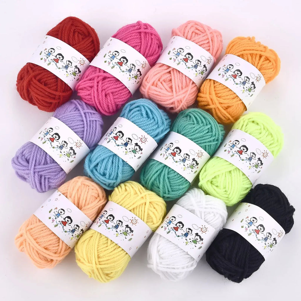 Set Fils Acryliques 12 Couleurs | Tricot, Crochet & Couture DIY, Pelotes 7g – CLEVI Paris