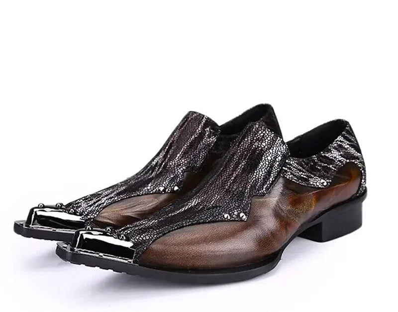 Mocassins Homme Luxe Oxford Slip-On – Bout Métallique, Cuir Suédé – CLEVI Paris