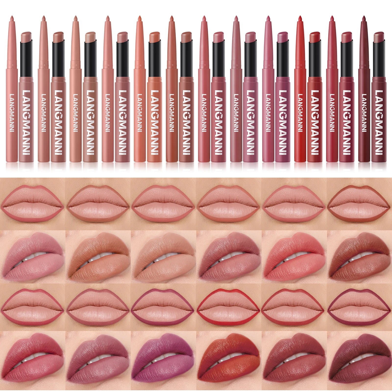 Rouge à Lèvres 2-en-1 Contour & Couleur Imperméable – Longue Tenue Sans Bavure