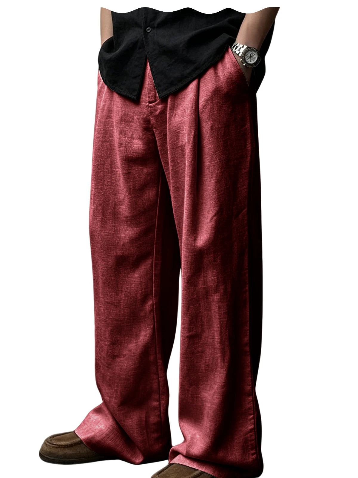 Pantalon homme plissé taille haute jambes larges – CLEVI Paris