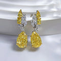 Boucles d’Oreilles Pendantes Citrine Radiant 8x12mm Argent 925 – CLEVI Paris