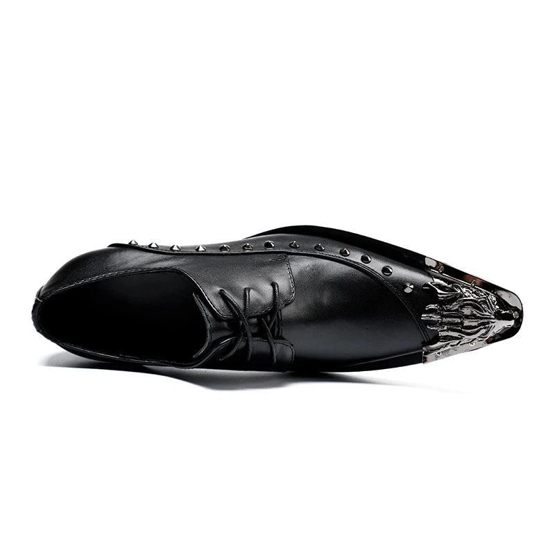 Oxford Brogue Homme Cuir de Vache Artisanal Bout Pointu Studs | Mariage & Formel EU 37-47