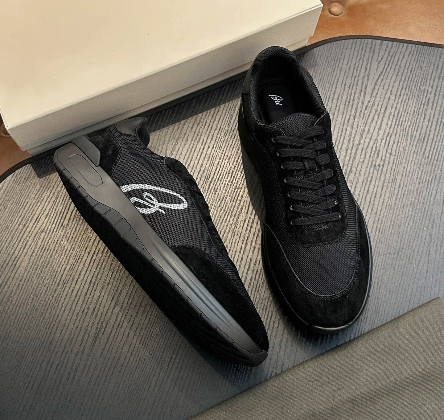 Sneakers Homme Cuir Vachette Véritable Respirant Semelle Caoutchouc Grande Taille EU 38-46 – CLEVI Paris