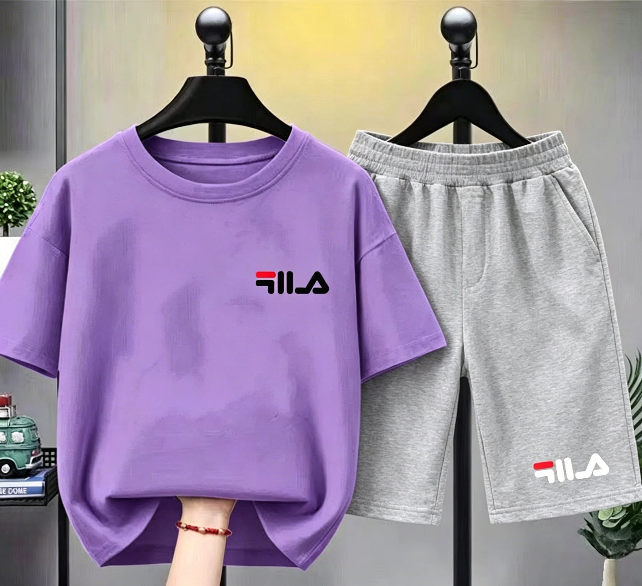 Ensemble 2 Pièces Enfant T-shirt + Short Coton Style Sportif Unisexe – CLEVI Paris