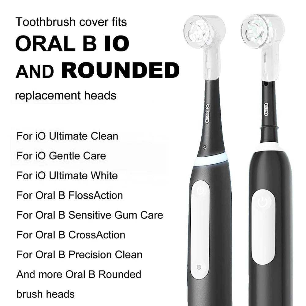 Protège-Têtes Brosse à Dents Électrique Oral-B – Compatible iO Séries &amp; Têtes Rondes Sans BPA Pack 4 ou 8 – CLEVI Paris