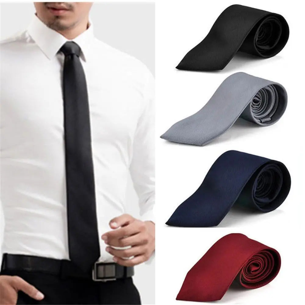 Cravate homme unie fine 5 cm – CLEVI Paris