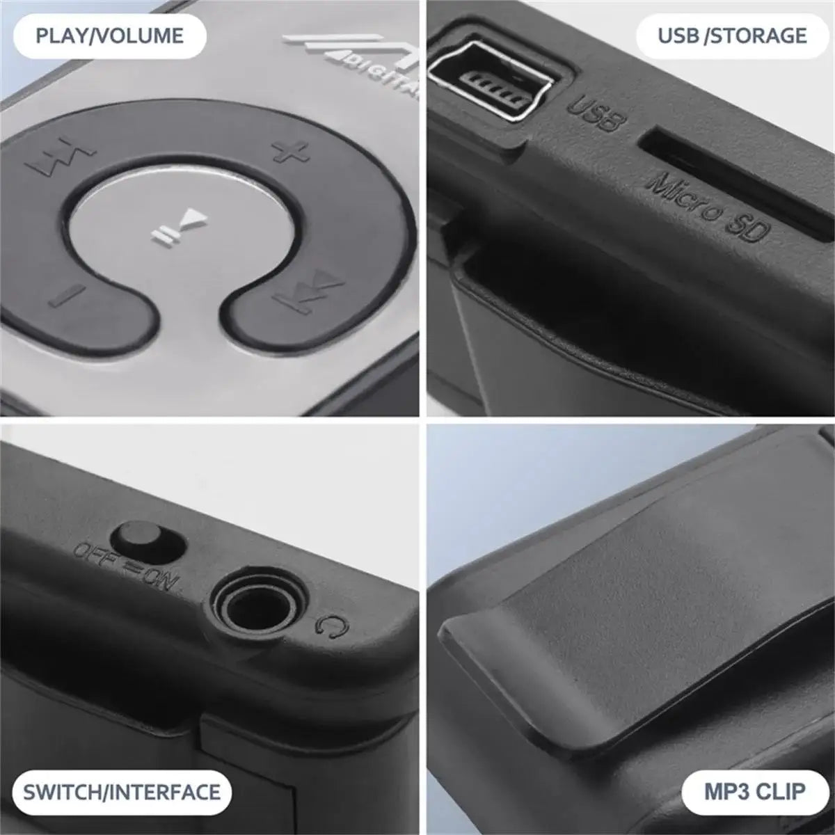 SEamopar Mini Lecteur MP3 Clip TF 16Go 4h Ultra-Compact 26g – CLEVI Paris