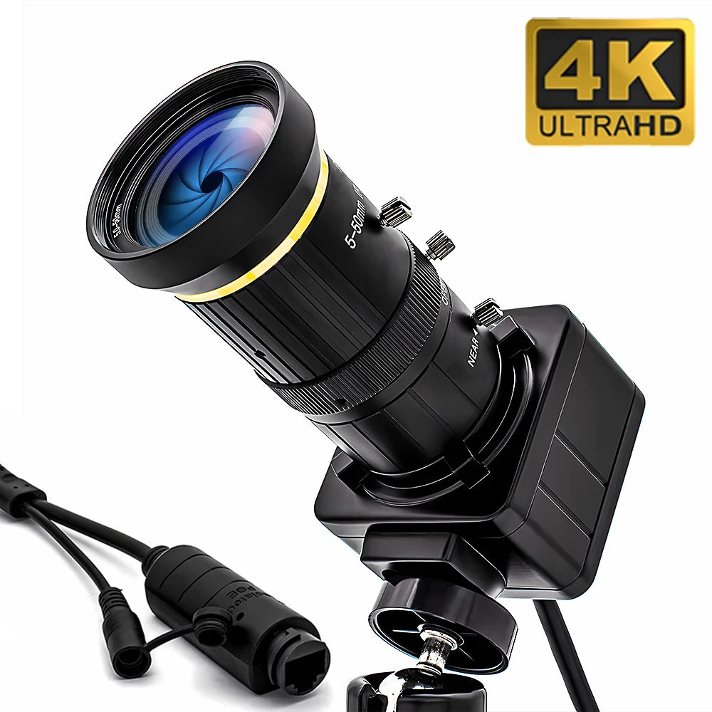 Caméra IP Pro 4K 8MP WGWK – Capteur Sony IMX415, Zoom Optique 10x, PoE 48V / DC 12V, ONVIF