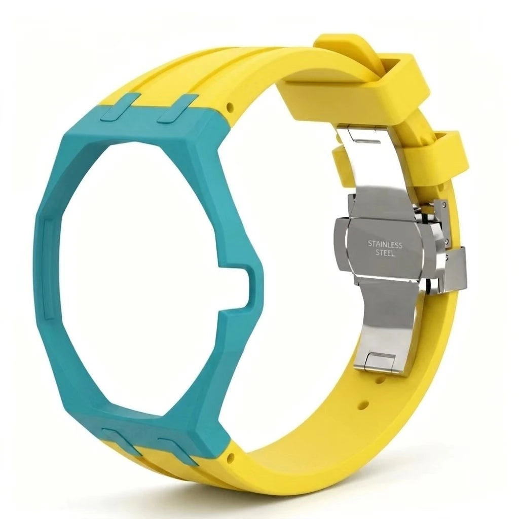 Kit Bracelet FKM + Boîtier Céramique Compatible Swatch x AP Royal Oak Boucle Déployante – CLEVI Paris