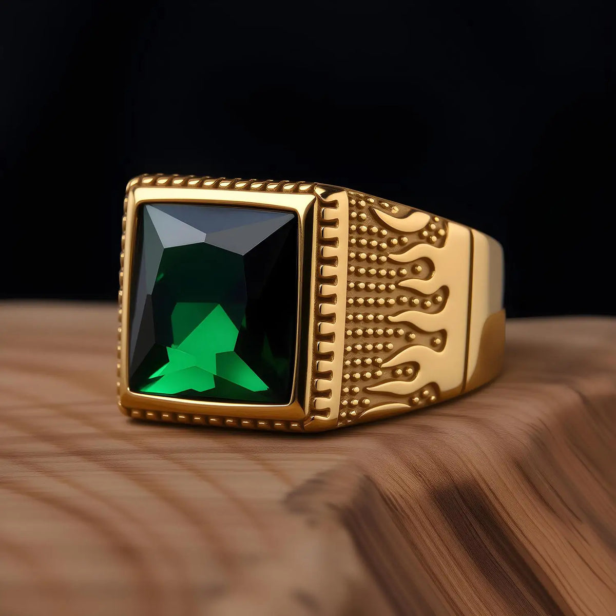 Bague Homme Acier Doré 18K Géométrique – CLEVI Paris