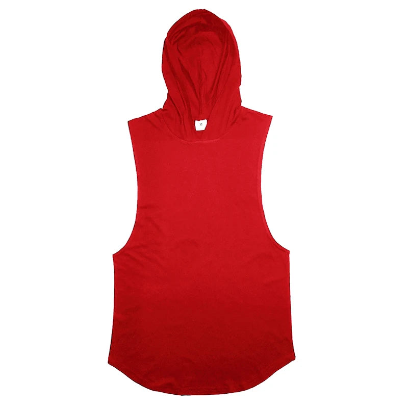 Débardeur à Capuche Homme – Coton | Sans Manches | Fitness & Running