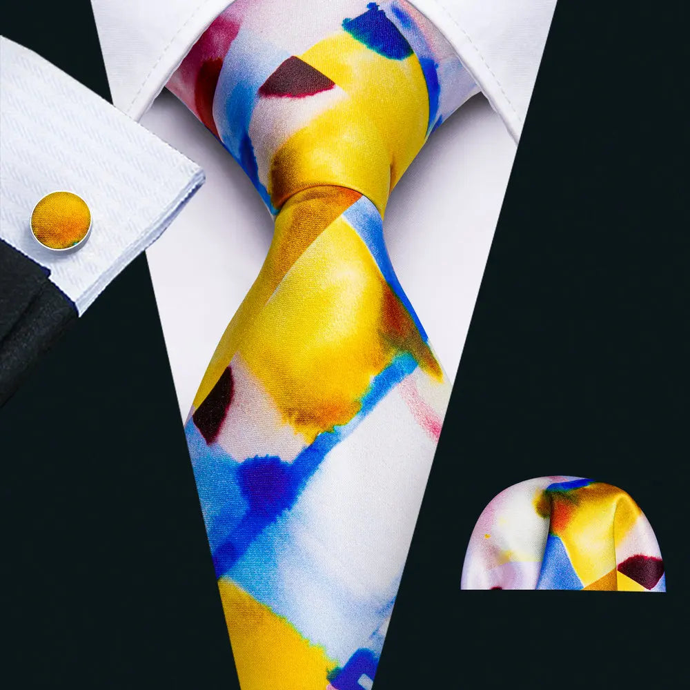 Ensemble cravate homme imprimée avec accessoires – CLEVI Paris