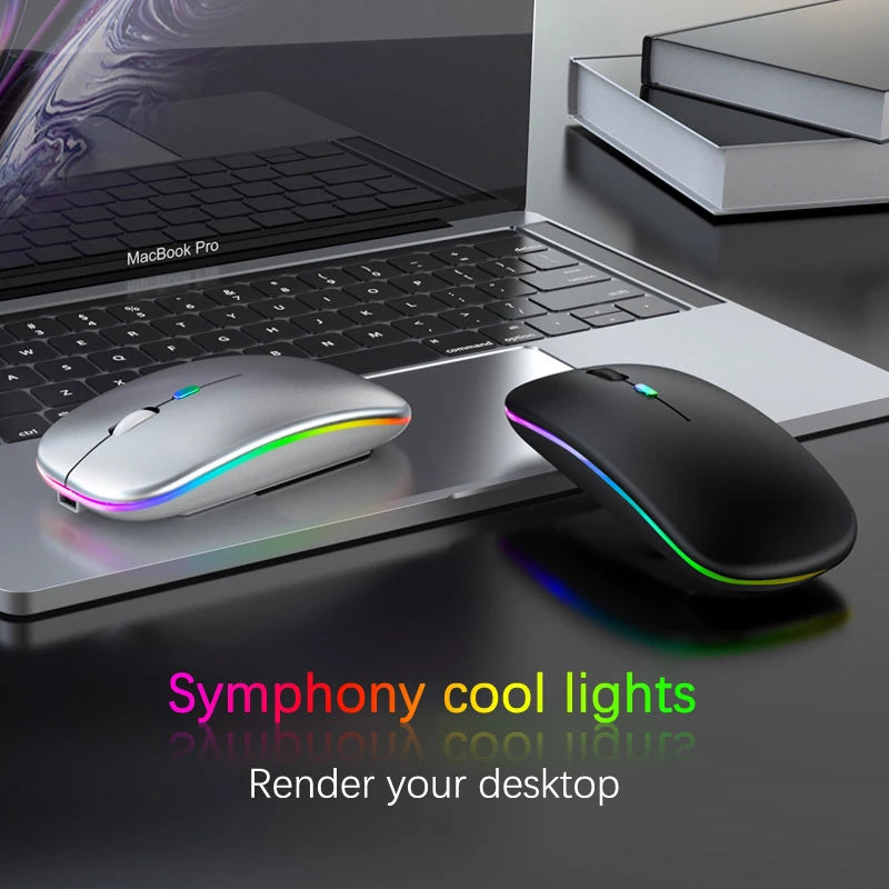 Souris Bluetooth Sans Fil HXSJ — Double Mode 2.4GHz, RGB, 1600 DPI, Rechargeable, PC & Mac | CLEVI Paris