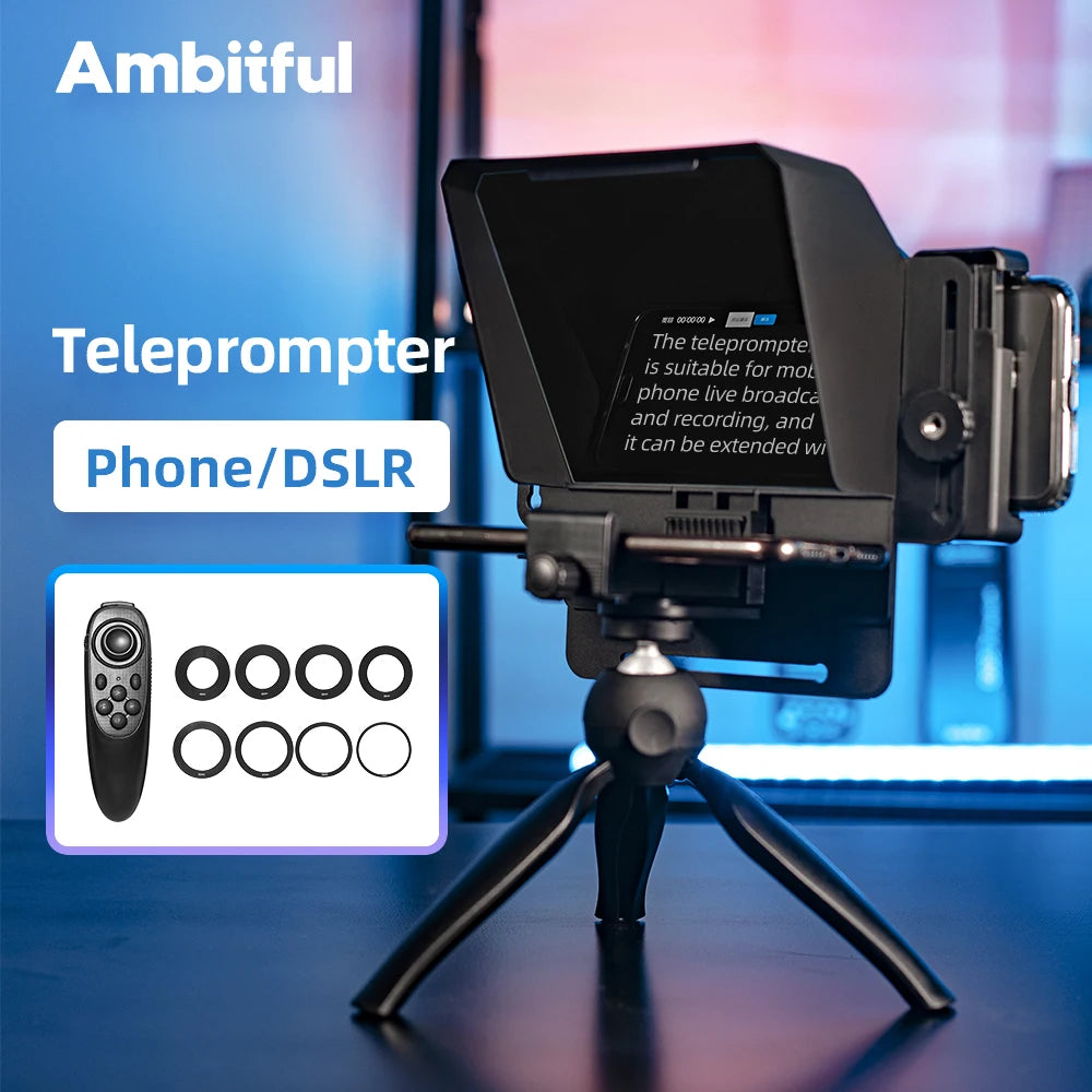 Télésouffleur Portable AMBITFUL T1 Mini – Smartphone & DSLR, Télécommande Bluetooth
