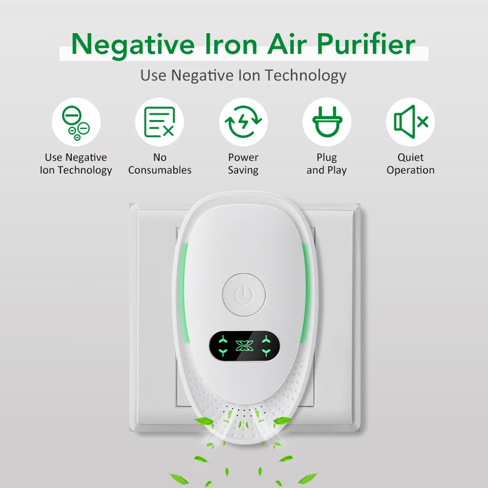 Purificateur d’Air À Ions Négatifs Prise Murale Mini Silencieux – CLEVI Paris
