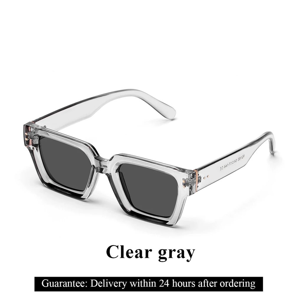 Lunettes de Soleil Carrées Style Millionnaire Rétro Homme – Monture Polycarbonate UV400 Catégorie 3 – CLEVI Paris