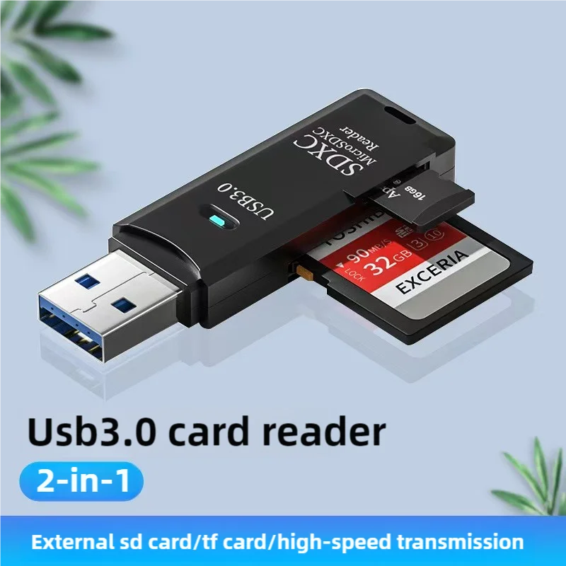 Lecteur de Carte TF/SD USB 2.0 & 3.0 – Haute Vitesse, Ultra-Compact, Certifié CE/RoHS, PC & Laptop – CLEVI Paris