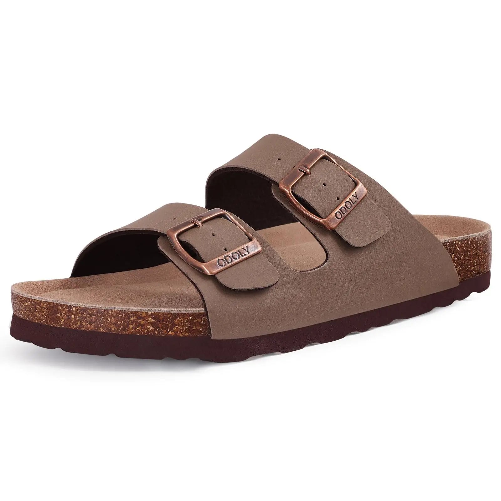 Sandales Homme Été – Cuir PU, Semelle Liège Soutien Plantaire, Slides Outdoor | 6 Coloris