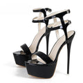 Sandales Talons Hauts Plateforme Sexy – Double Bride, Bout Ouvert, Soirée, Grandes Tailles 34-46