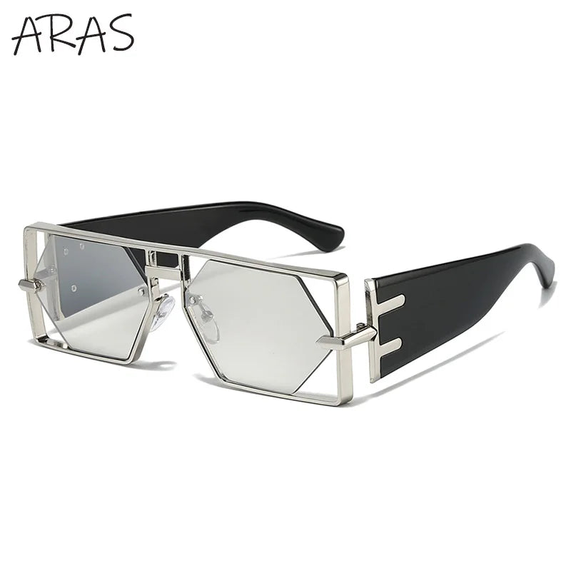 Lunettes de Soleil Steampunk Hexagonales Monture Alliage Creusée Dégradé UV400 Unisexe – CLEVI Paris