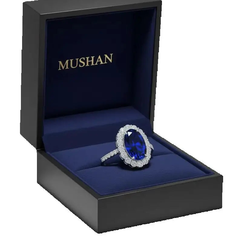Bague Femme Saphir Bleu Ovale 4,4 Carats 8x12mm Argent 925 – CLEVI Paris
