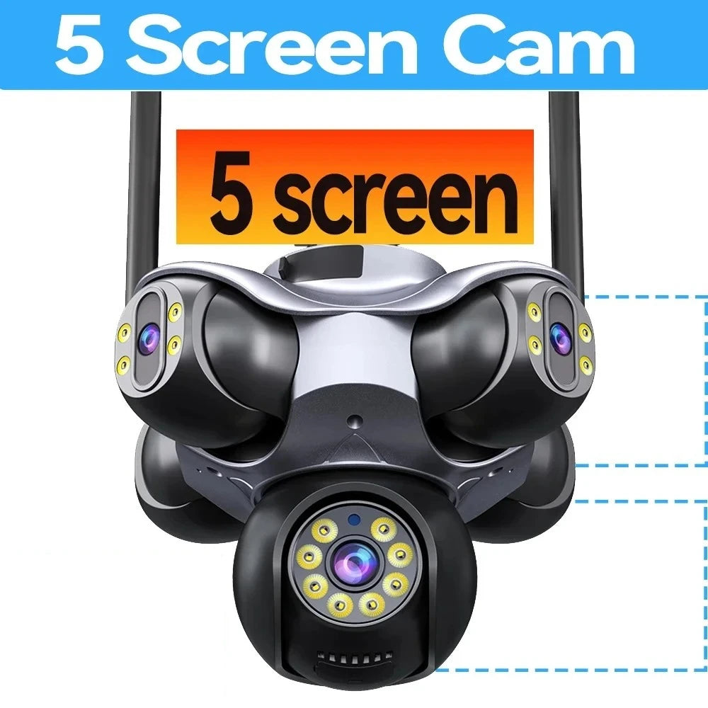 Caméra de Surveillance WiFi 20MP/25MP – 4 ou 5 Objectifs PTZ 360° Vision Nocturne – CLEVI Paris