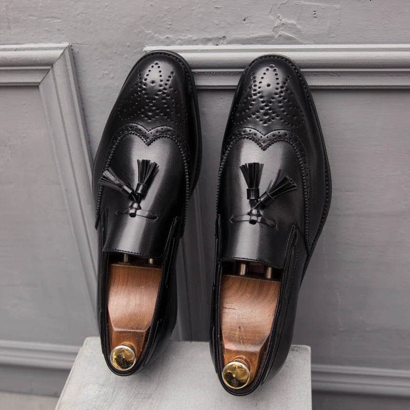 Mocassins Homme à Glands Cuir Souple Slip-On – Confort & Style – CLEVI Paris