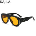 Lunettes de Soleil Oversize Ovales Pilot Y2K UV400 Dégradé Femme – CLEVI Paris