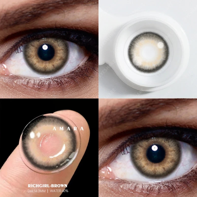 Lentilles de Contact Colorées AMARA | Collections RichGirl, Myakhie & Pattaya | Sans Correction | 1 Paire – CLEVI Paris