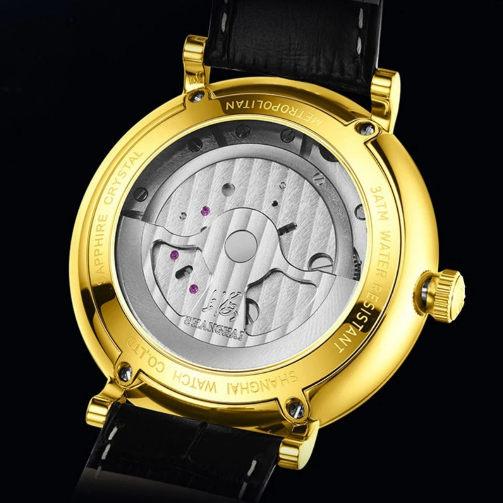 Shanghai Watch S2100 Montre Automatique Homme Volant Central Or 18K Saphir 43mm – CLEVI Paris