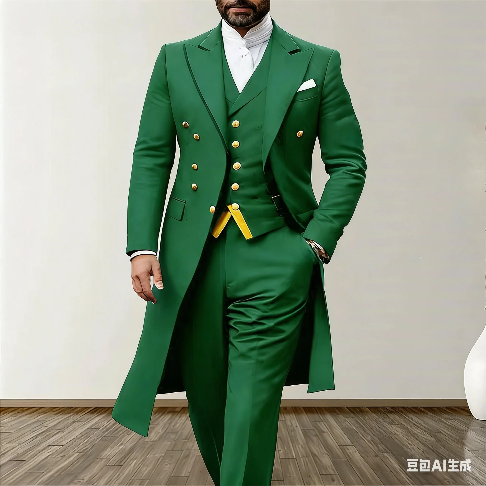 Costume 3 Pièces Homme – Smoking Satin Blazer + Gilet + Pantalon | Mariage & Soirée | XS-5XL