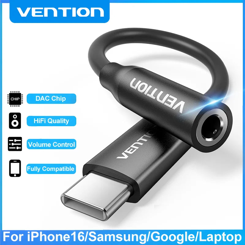 Adaptateur Vention USB-C Jack 3.5mm DAC Hi-Fi – CLEVI Paris