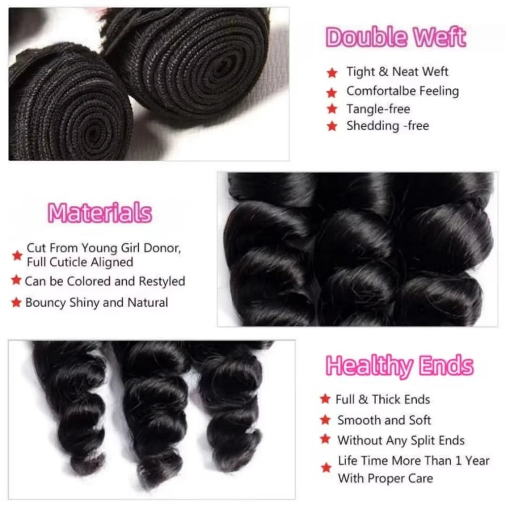 Loose Deep Wave Virgin Hair Extensions 1 2 3 4 Bundles – CLEVI Paris