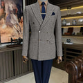 Veste blazer homme à carreaux double boutonnage – CLEVI Paris