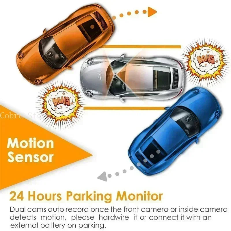 Dashcam 4K Full HD 1080P – Grand Angle 170°, Vision Nocturne, Enregistrement en Boucle – Carte 256Go Offerte