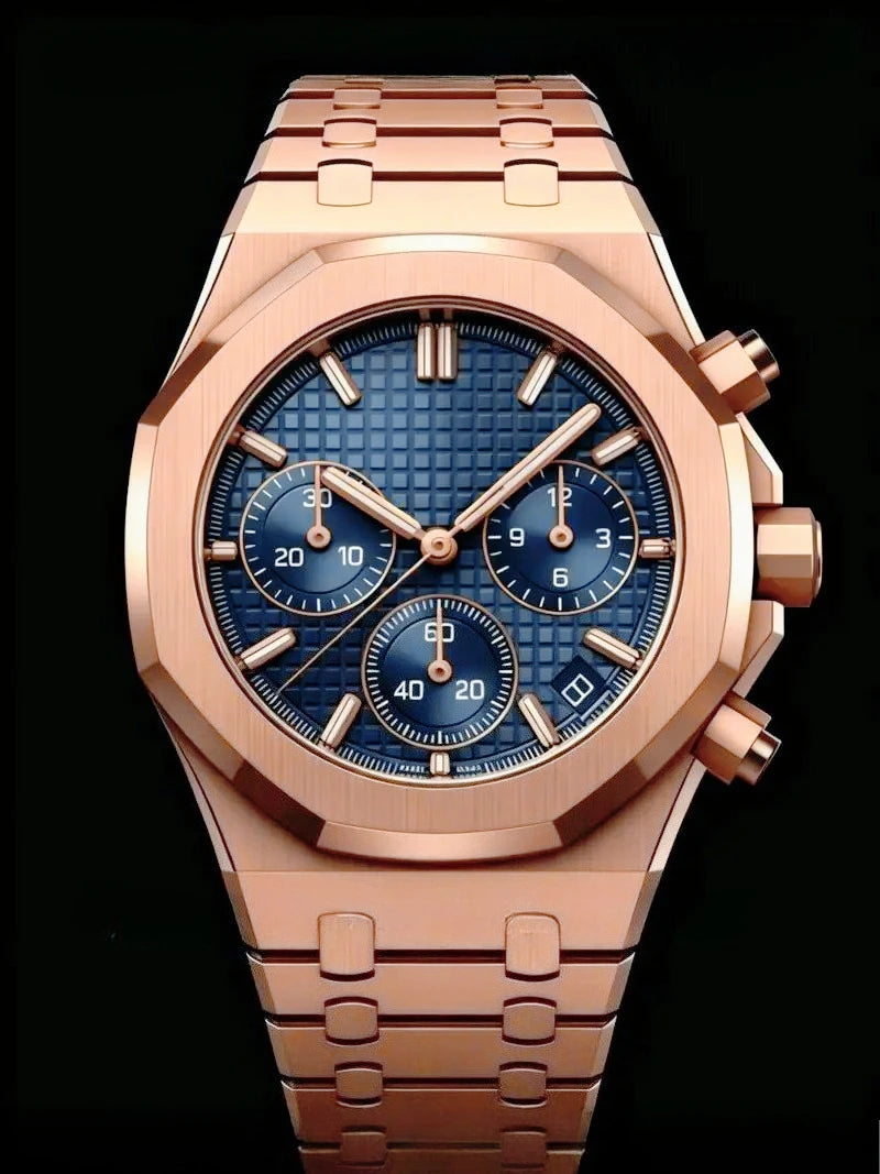 Montre Homme Quartz G4G Bracelet Acier Inox 42mm Lumineux Calendrier Complet 3 ATM 17 Coloris – CLEVI Paris