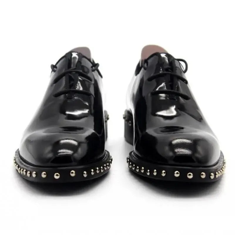 Derby Cuir Véritable Homme Rivets Fait Main Lacets Mariage & Bureau – CLEVI Paris