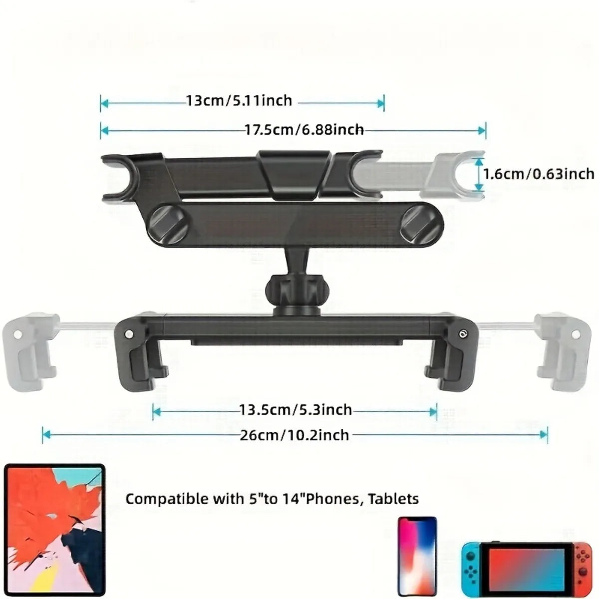 Support Tablette Appuie-Tête Voiture Rotatif 360° — CLEVI Paris