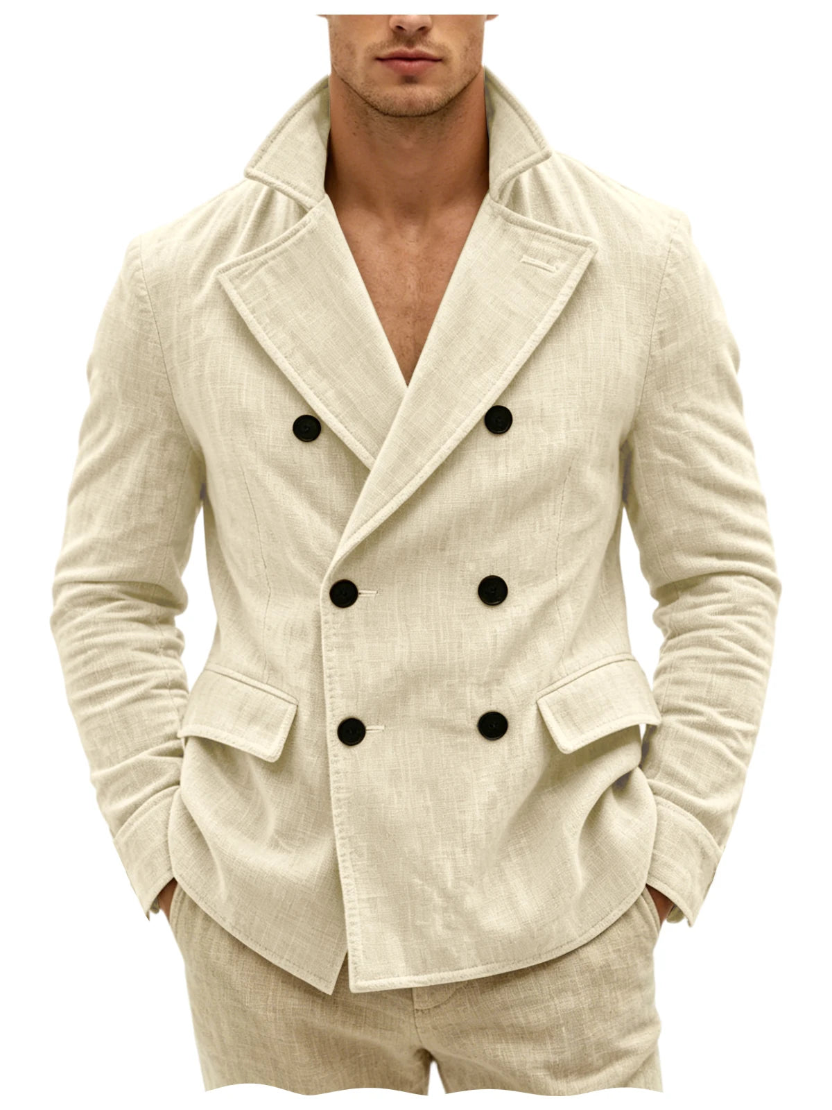Blazer Croisé Lin Homme – CLEVI Paris