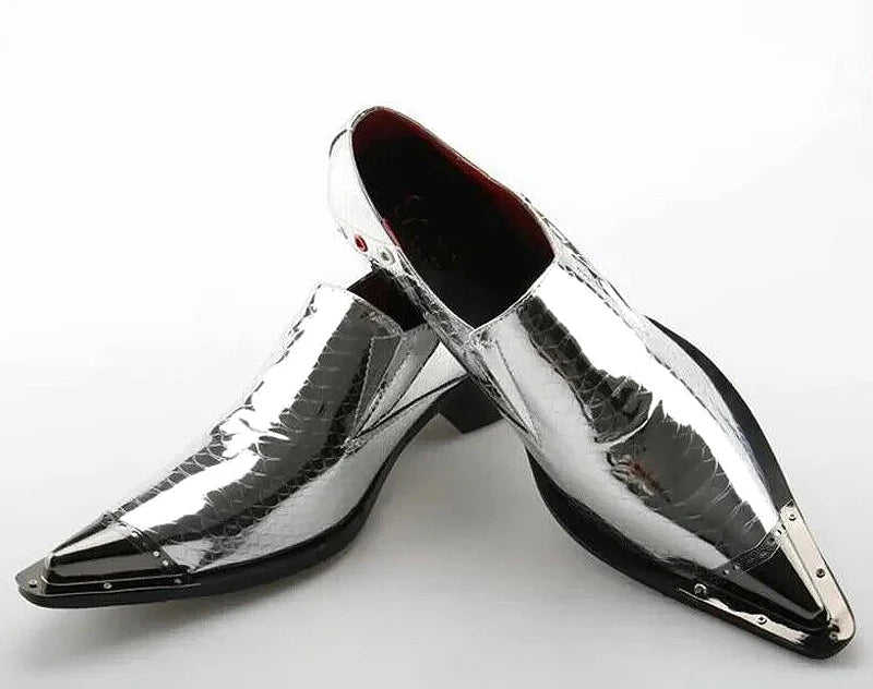 Derby Homme Cuir Véritable Motif Paisley Embout Métal Bout Pointu – 16 Coloris, EU 36-49 – CLEVI Paris