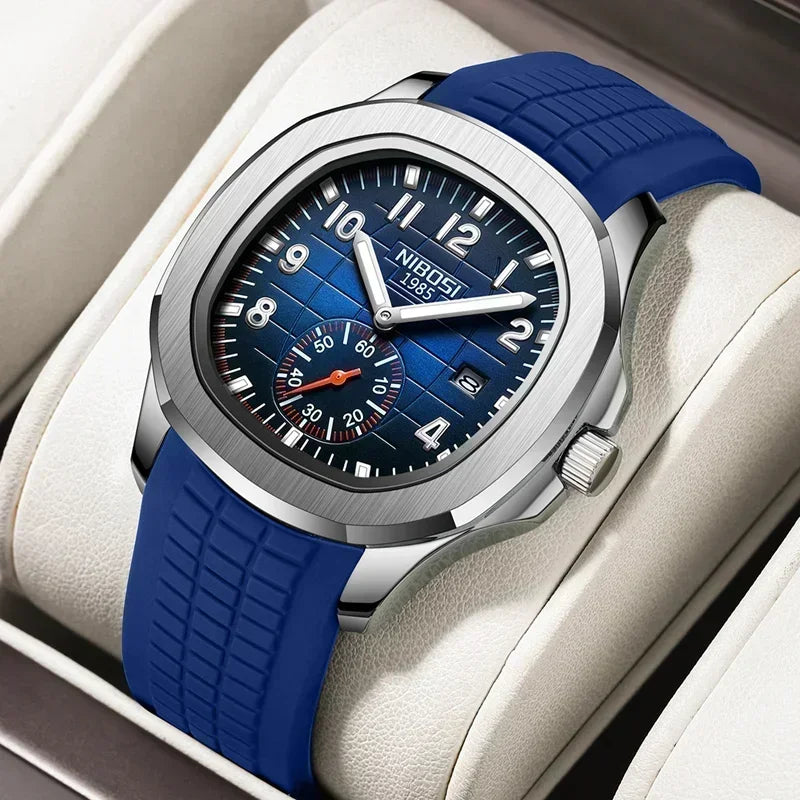 Montre NIBOSI 2653 Aquanaut – Quartz Sport, Date Automatique, Couronne Visée, Aiguilles Lumineuses, Anti-Magnétique, Étanche 3 ATM – CLEVI Paris