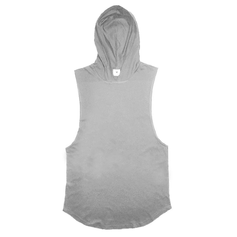 Débardeur à Capuche Homme – Coton | Sans Manches | Fitness & Running