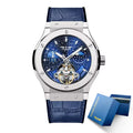 PINDU Montre Automatique Homme Squelette Phase de Lune Saphir Cuir Business 45mm – CLEVI Paris