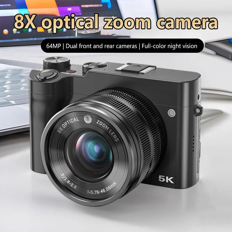 Caméra Numérique Double Objectif 1080P – Autofocus, Zoom 16x, Écran Tactile, Voyage