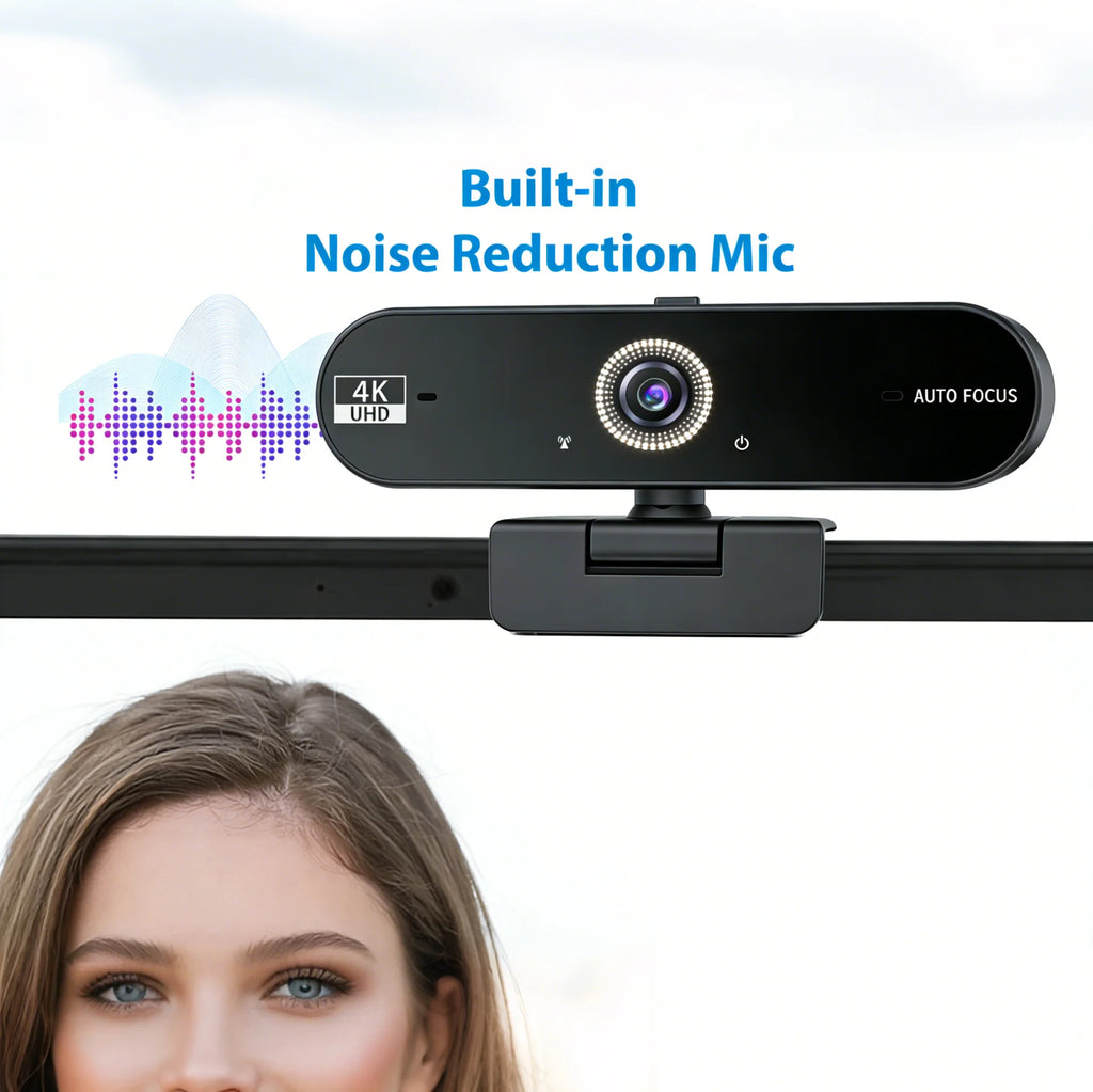 Webcam 4K 30fps Autofocus Cache Vie Privée Micro USB 2.0 Adaptateur USB-C – CLEVI Paris
