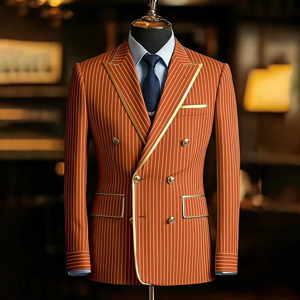 Blazer Croisé Homme Rayures Fines – CLEVI Paris