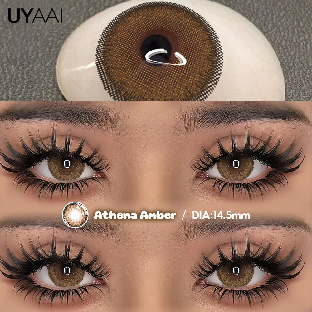 Lentilles de Contact Colorées UYAAI – Iris Réaliste, 8 Teintes, Port Annuel