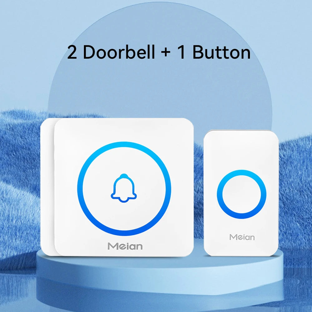 Sonnette Sans Fil Meian – IP65, 300m, 60 Sonneries, 110dB, 3 Modes, EU/UK/US