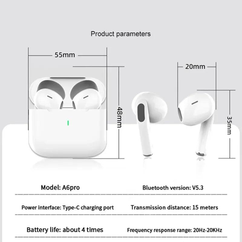 Écouteurs TWS Air Pro – Bluetooth, HiFi, ANC, Faible Latence, iOS & Android